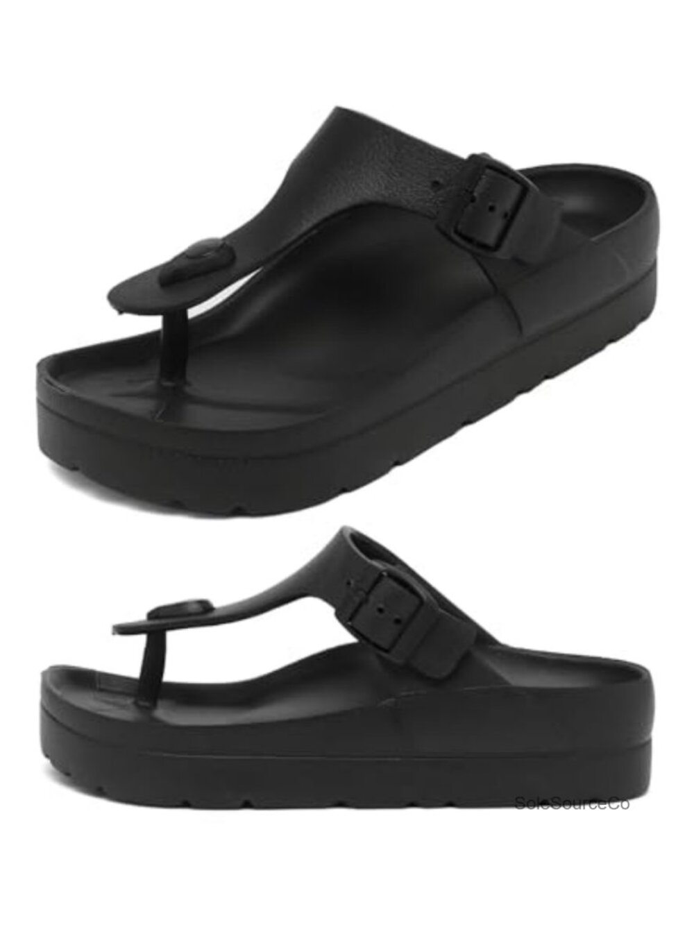 Women's Platform Sandals Arch Support Slide Sandals Adjustable Buckle EVA